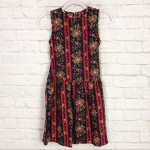 Rose Cottage Drop Waist Striped Floral Dress 12